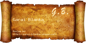 Garai Blanka névjegykártya